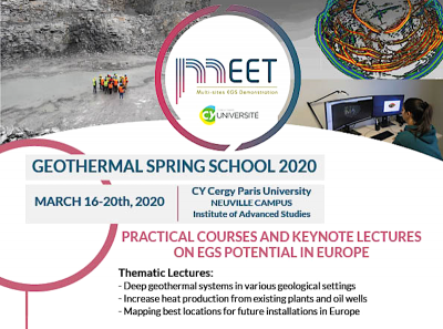 MEET – Geothermal Spring School, Universidad CY Cergy de París – 16-20 de marzo de 2020