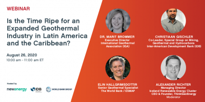 Webinar: ha llegado el momento para la industria geotérmica en América Latina? 26 de Agosto 2020