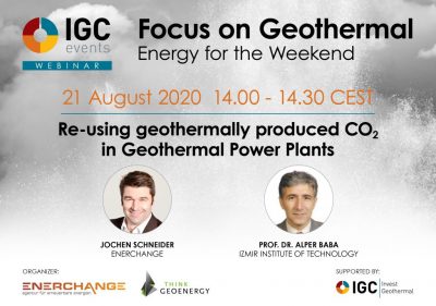 Webinar: reutilizando el CO2 producido en plantas geotérmicas, 21 Agosto 2020