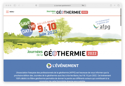 Jornadas Geotérmicas 2022 – Aix-les-Bains, Francia – 9 al 10 de junio de 2022