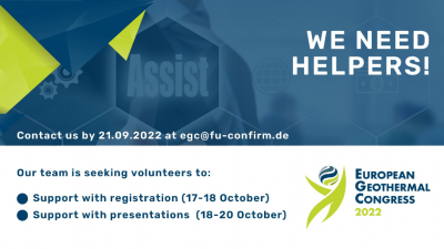 Congreso Geotérmico Europeo 2022 – Convocatoria de Voluntarios