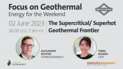 Webinar de la serie “Focus on Geothermal”: la frontera geotérmica supercrítica/ supercaliente, 2 de junio de 2023