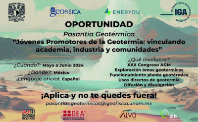 Convocatoria: “Pasantía para Jóvenes Promotores de la Geotermia”