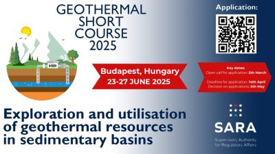 Inscripciones abiertas – Curso corto sobre geotermia, del 23 al 27 de junio de 2025, Budapest, Hungría