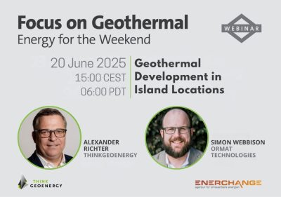 Seminario web: Desarrollo geotérmico en zonas insulares, 20 de junio de 2025