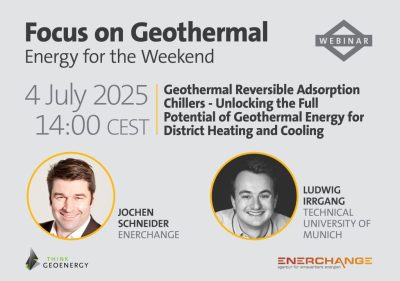 “Focus on Geothermal Webinar”: Enfriadores de adsorción reversibles para calefacción y refrigeración geotérmica, 4 de julio de 2025